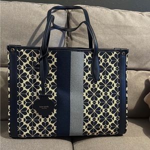 Kate Spade New York Spade Flower Jacquard Stripe Market Medium Tote